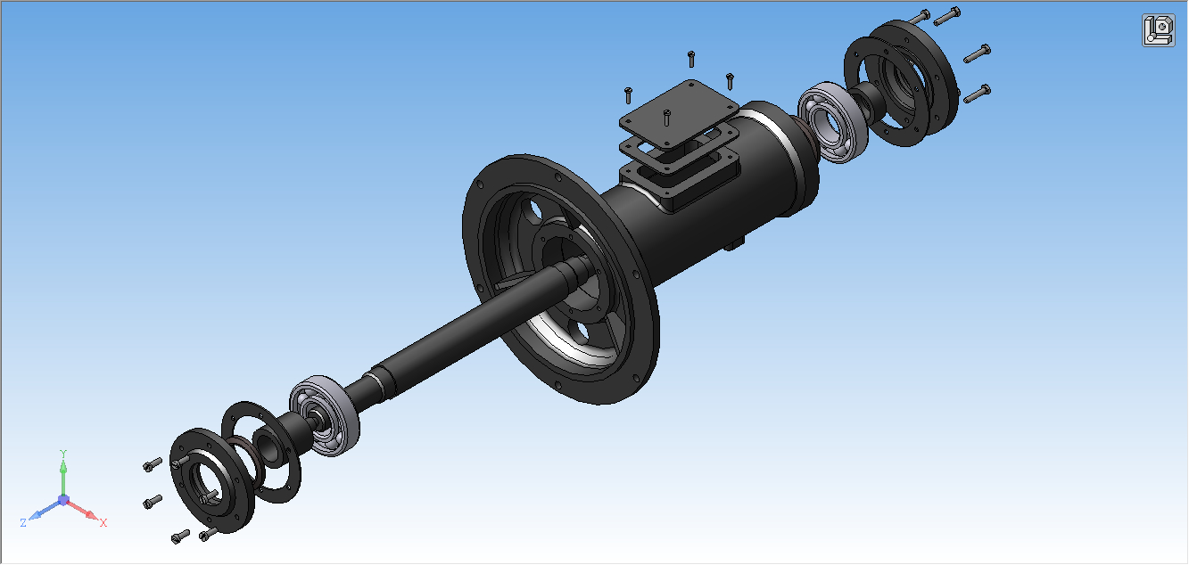 скриншот 00.23.000 - Ходовая Часть Вентилятора (Разнесено) на тему Ходовая часть вентилятора - 00.23.000 СБ. Деталирование